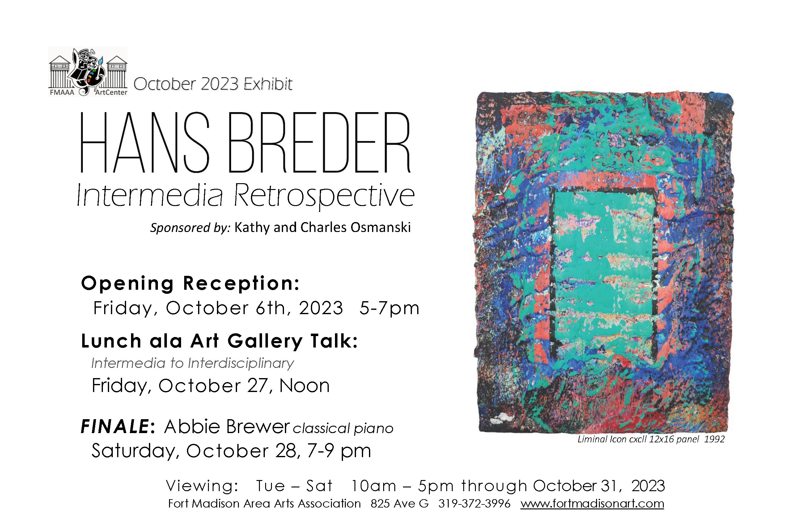 Hans Breder | Intermedia Retrospective at the FMAAA in October