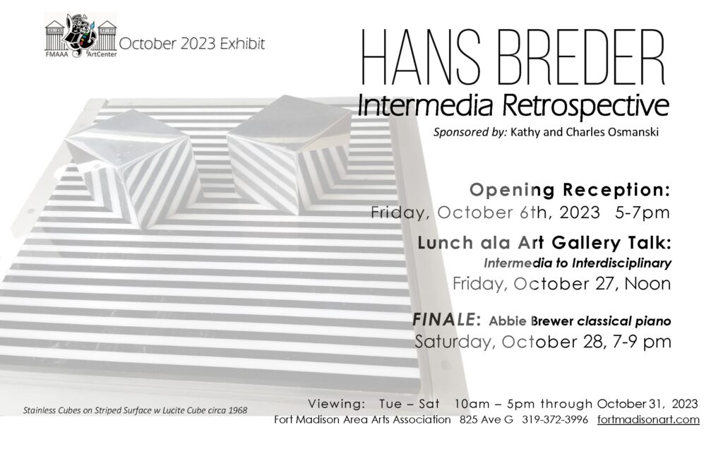 Hans Breder | Intermedia Retrospective sculpture from the Polished Metal series at the FMAAA in October
