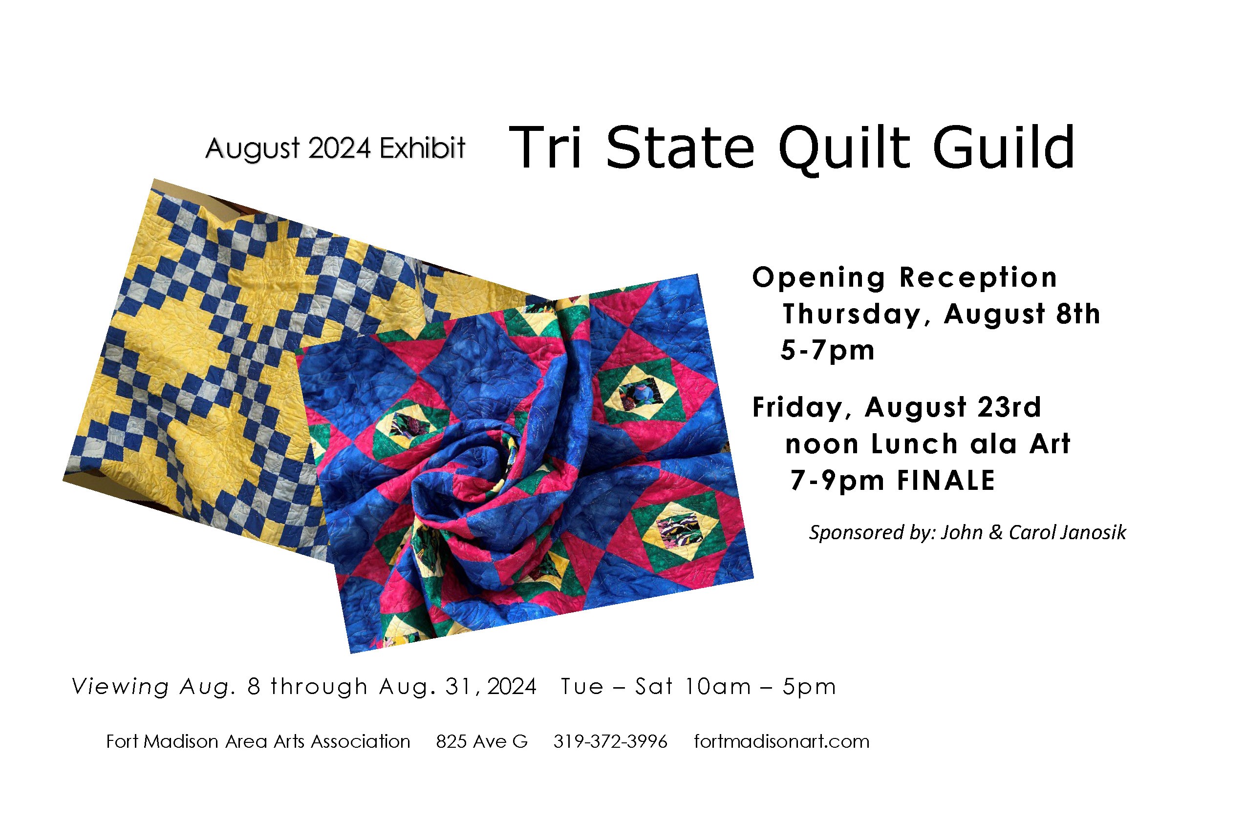 August TriState Quilt Guild group exhibition